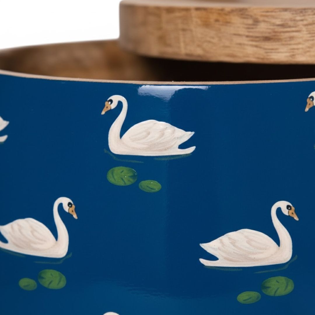 Enamel Cookie Jar: Stylish Kitchen Storage Solution 074